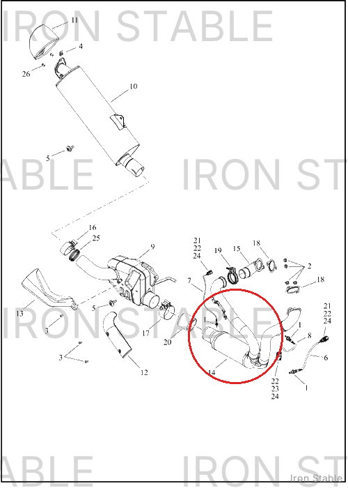 Harley-Davidson Header, Wldmt, Underslung, Intl