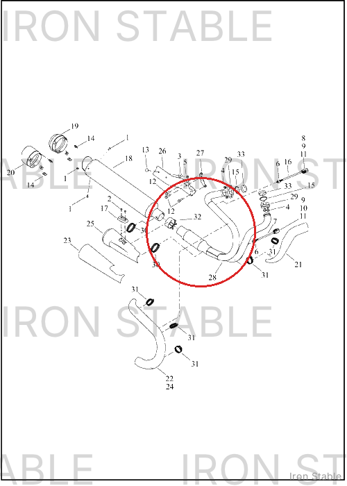Harley-Davidson Header, Exhaust Pipe Assembly
