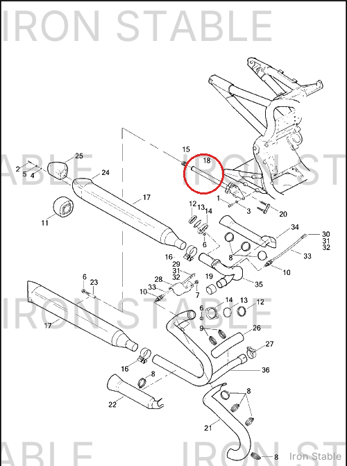 Harley-Davidson Support Assembly, Lh/Mflr, Black