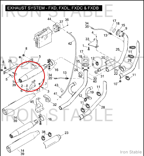 Harley-Davidson Muffler Assembly, Front, Chrome/Hdi-Cat