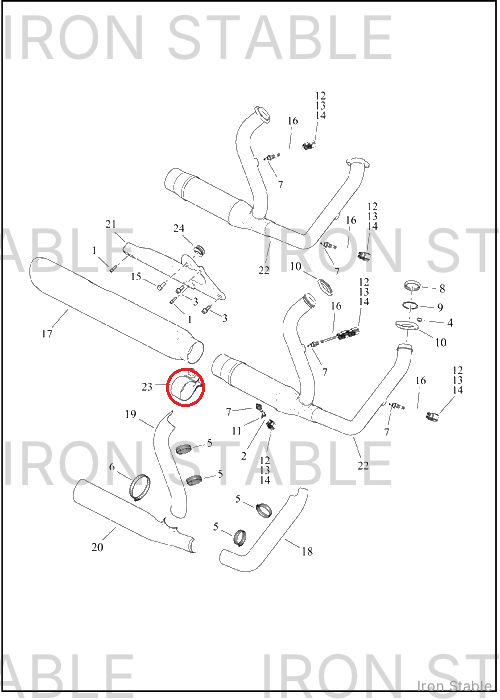 Harley-Davidson Clamp, Exhaust, Muffler