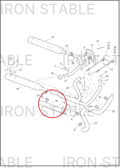 Harley-Davidson Heatshield Assembly, Rh/Rr/Lower, Chrome