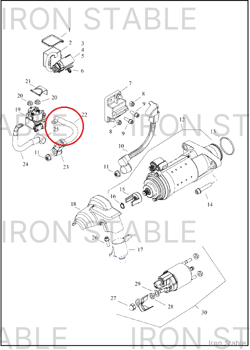 Harley-Davidson Cable, Pos Bat, Starter To Relay