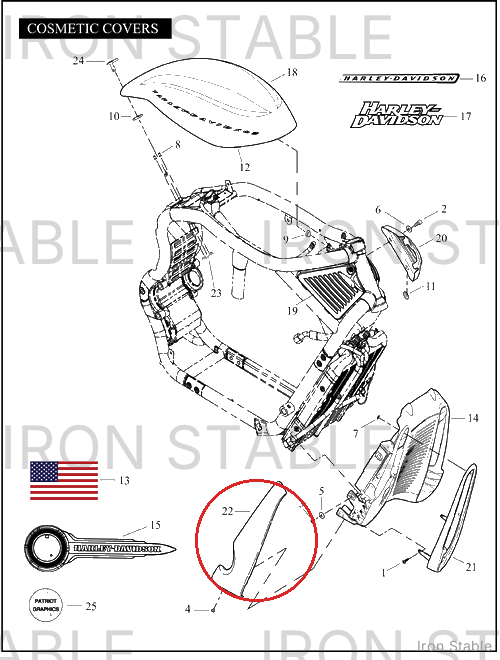 Harley-Davidson Trim, Lh/Radiator, Prime