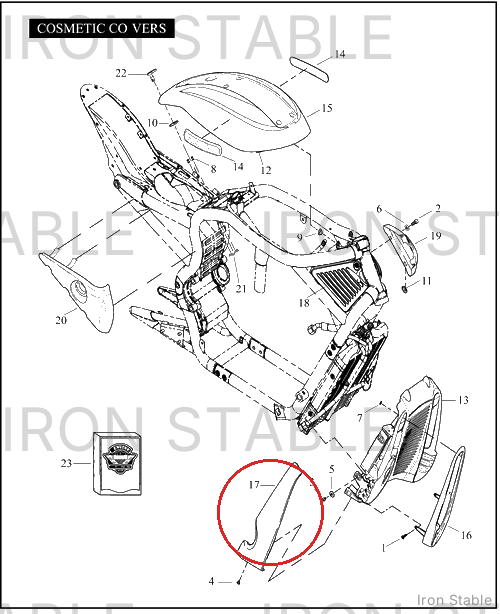 Harley-Davidson Trim, Radiator Cover., Lh., Lt/D