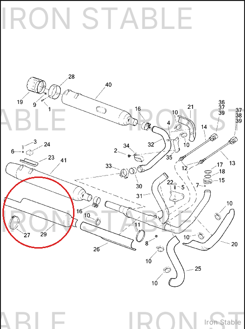 Harley-Davidson Heatshield, Exhaust, Rh, Chrom