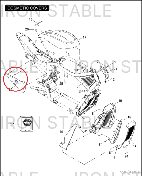 Harley-Davidson Sidecover Assembly, Lh/Rr