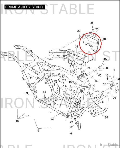 Harley-Davidson Sidecover, Lh/Pntd
