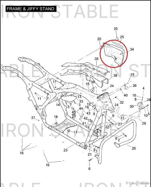 Harley-Davidson Sidecover, Lh/Pntd