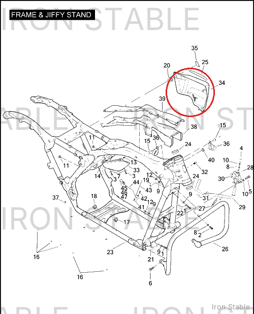 Harley-Davidson Sidecover, Lh/Pntd