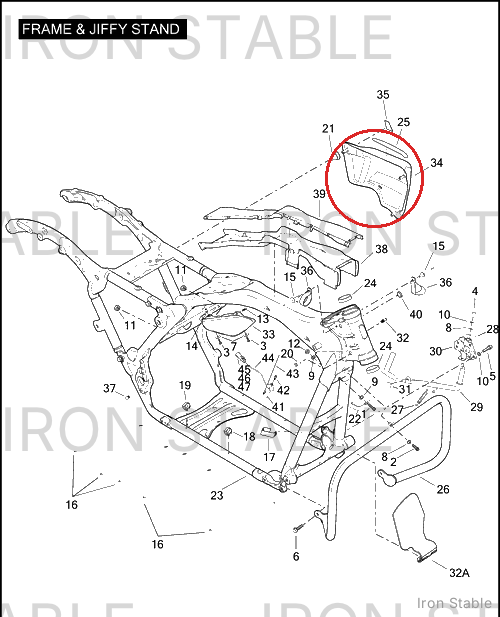 Harley-Davidson Sidecover, Lh/Pntd
