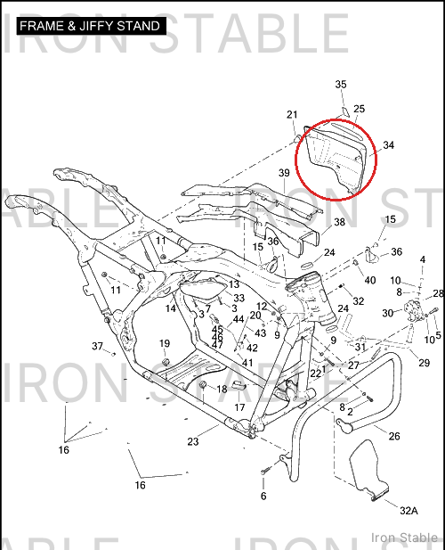 Harley-Davidson Sidecover, Rh/Pntd