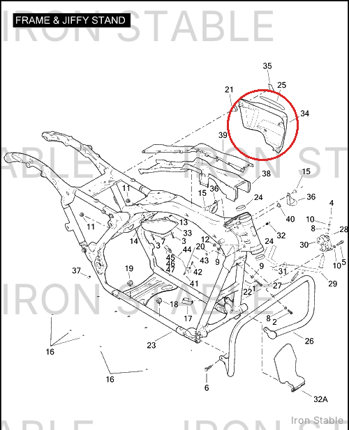 Harley-Davidson Sidecover, Rh/Pntd