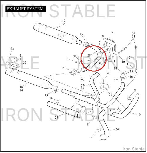 Harley-Davidson Exhaust Pipe, Lh, Rr/Chrome