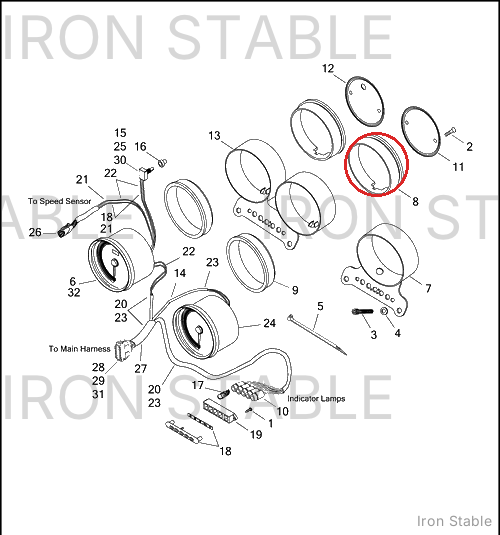 Harley-Davidson Cushion, Rr, Speedo/Tach