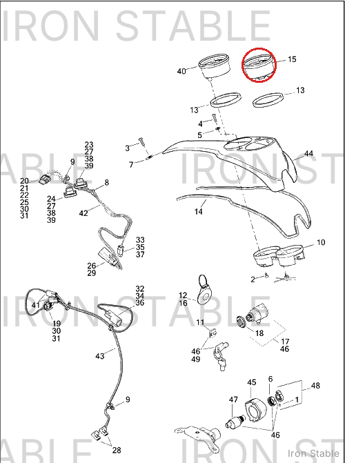 Harley-Davidson Speedo, 4/Kph/Calib, Blk/Ss