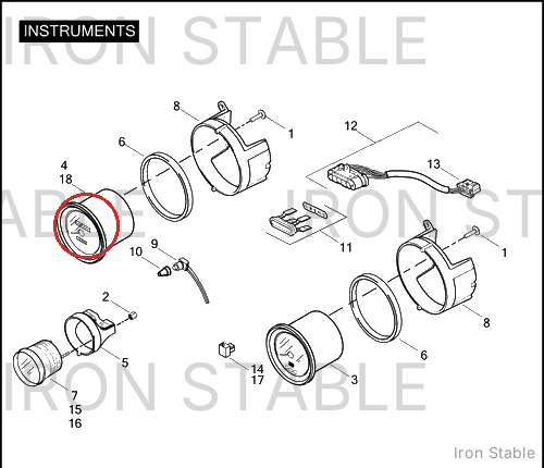 Harley-Davidson Speedo, 4/Kph, Calib/Alum Face