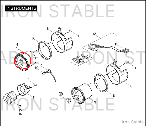 Harley-Davidson Speedo, Dual, Calib/Spun Alum