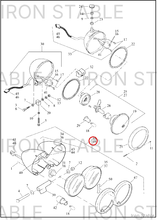Harley-Davidson Headlight, X