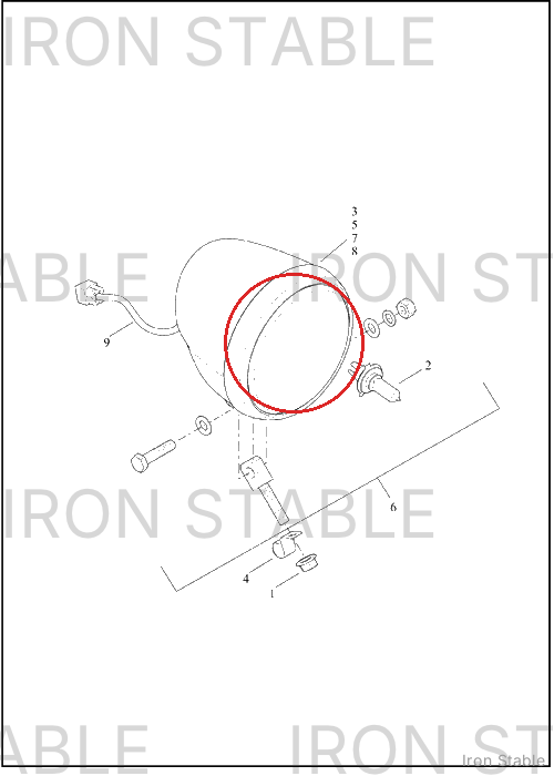 Harley-Davidson Headlight, Lamp Assembly
