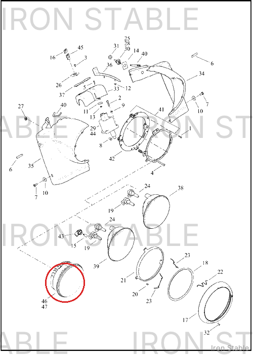 Harley-Davidson Headlight, Assembly, Led