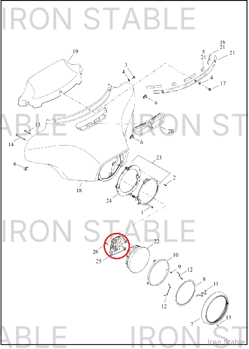 Harley-Davidson Hdlt Sub-Component, Rear Cover