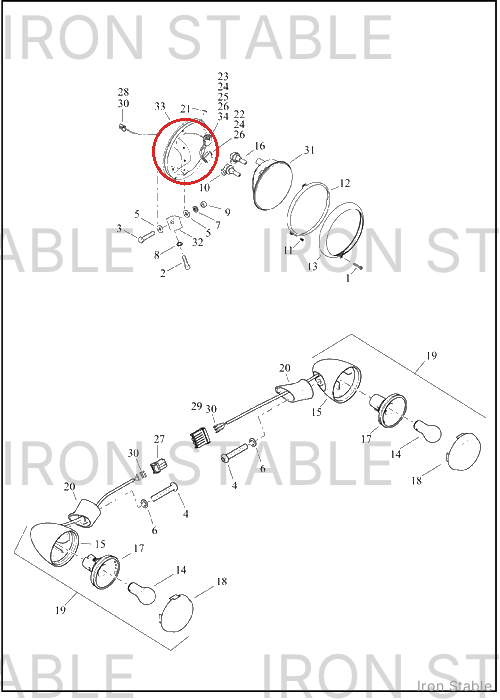 Harley-Davidson Bracket, Hdlt Sprt, Shell Assembly 7 In