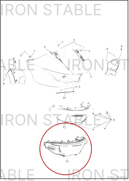 Harley-Davidson Headlight, Blank, Fltr