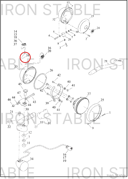 Harley-Davidson Hdlt Sub-Component, Wire Harness