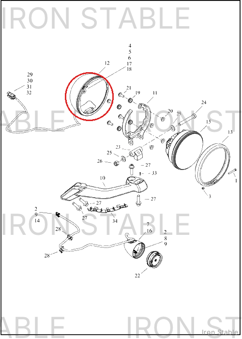 Harley-Davidson Hdlt Sub-Component, 5-3/4in Bucket