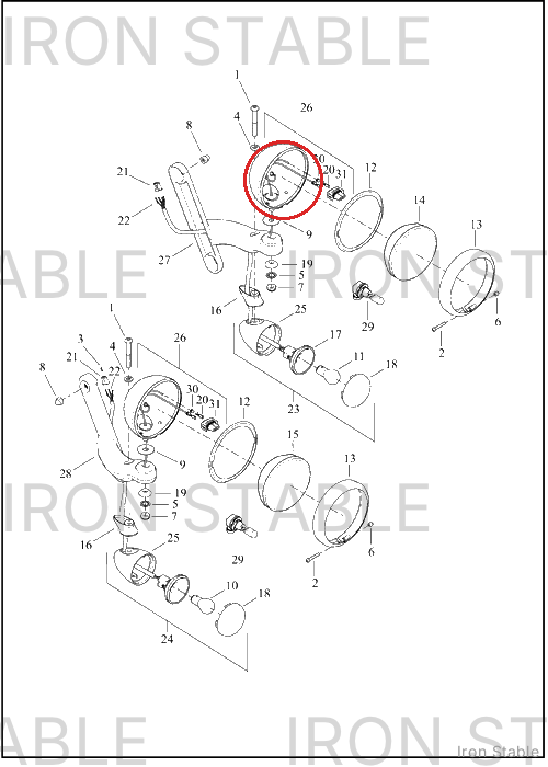 Harley-Davidson Turnsignal, Hsg, Passlmp, Chrome