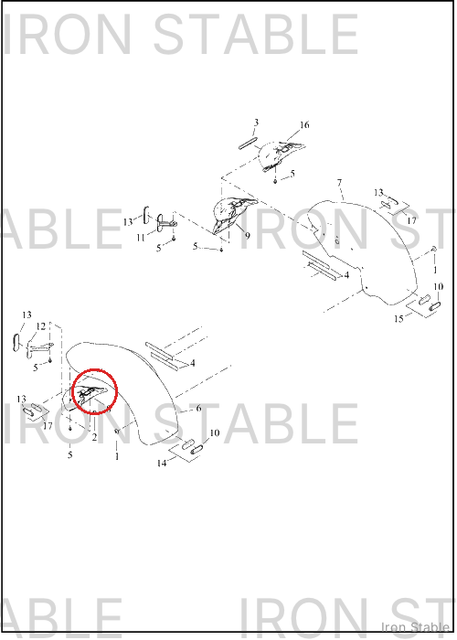 Harley-Davidson Bracket, T'lamp