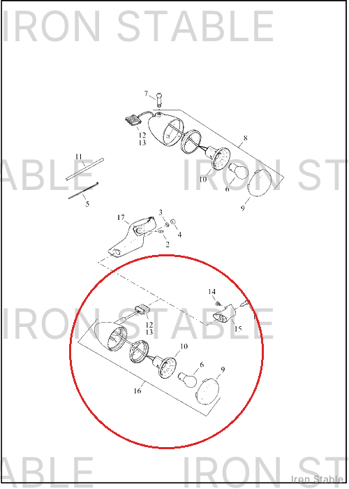 Harley-Davidson Turnsignal Assembly, Front/Chrome, Dom