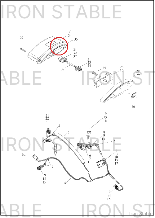 Harley-Davidson Gasket, Rubber, Taillamp