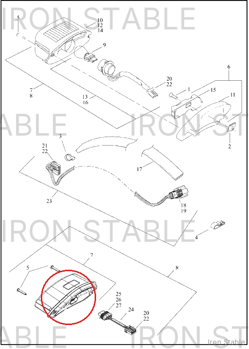Harley-Davidson Taillight, Assembly, Smkd Outer Lens