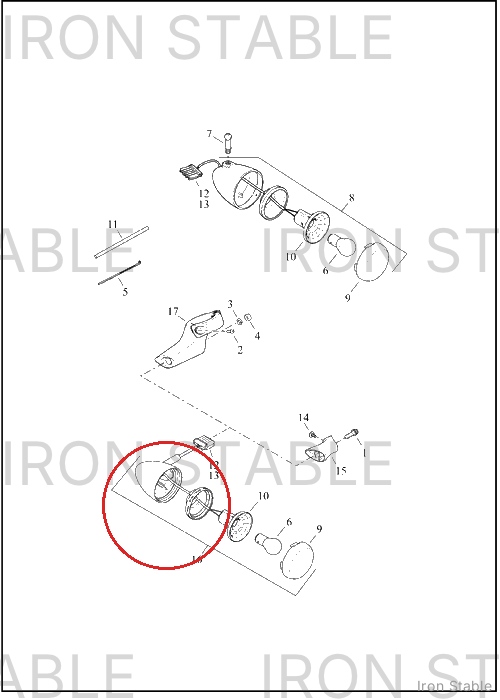 Harley-Davidson Sub-Assembly, T-Sgnl, Front/Black, Hdi