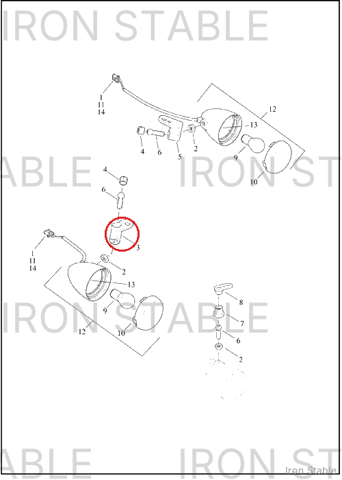 Harley-Davidson Turnsignal, Bracket, Rh, Mnt, Blac