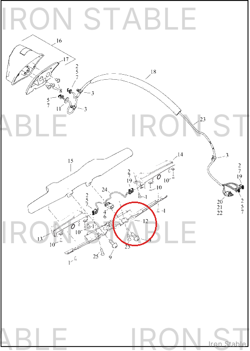 Harley-Davidson Turnsignal, Light Bar, Chrome, Rr