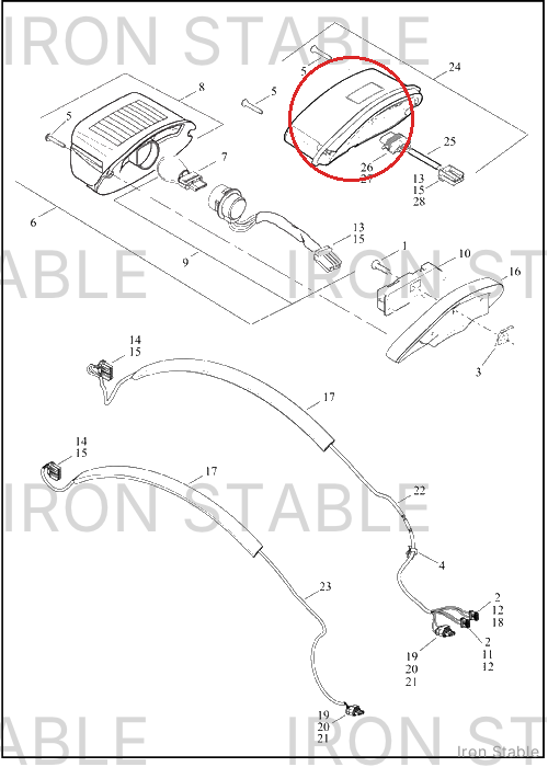 Harley-Davidson Taillight, Assembly Smk W/Plate Ill