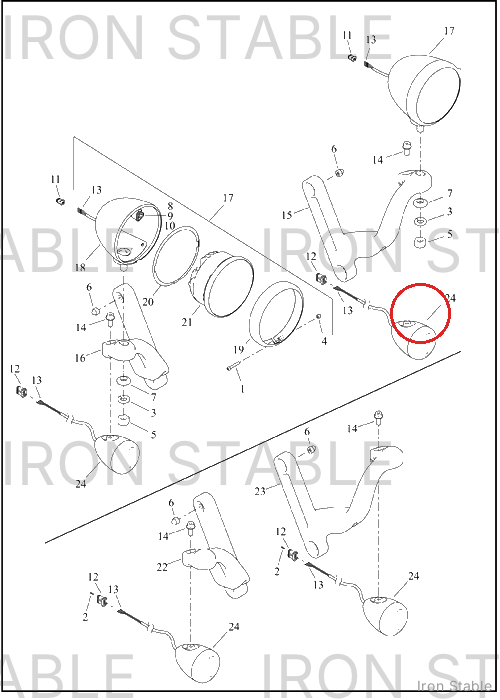 Harley-Davidson Turnsignal, Assembly, Fr, Blk, Hdi