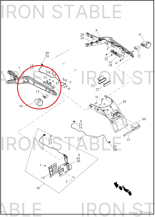Harley-Davidson Turnsignal, Mount, Rear, 35.4 Mm, 