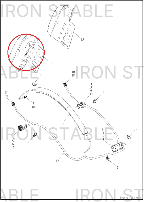 Harley-Davidson Taillight, Sub-Assembly, Bracket, Rh
