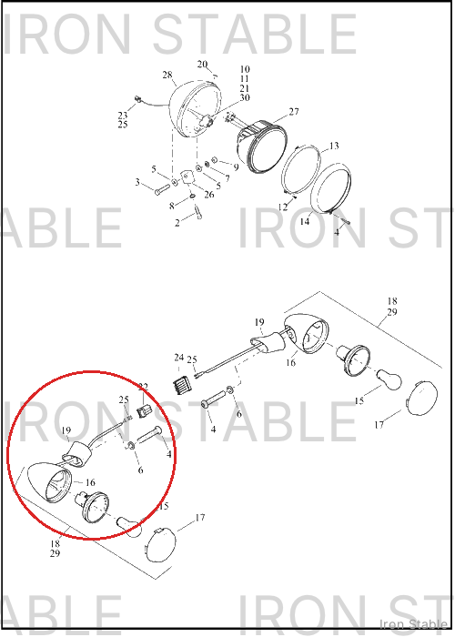 Harley-Davidson Turnsignal, Assembly, Front, Gblk, Hdi