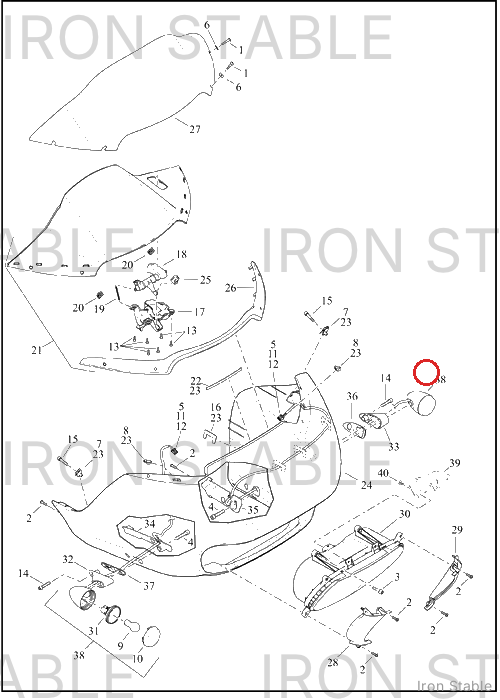 Harley-Davidson Turnsignal, Assembly, Fr, Chrome, Hdi