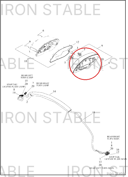 Harley-Davidson Taillight, Bezel, Chrome