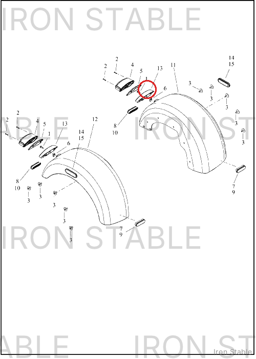 Harley-Davidson Taillight, Bezel, Chrome