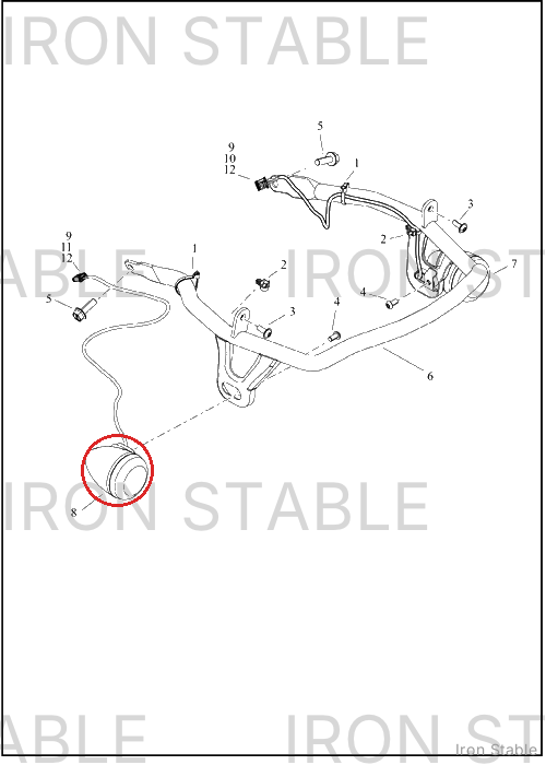 Harley-Davidson Turnsignal, Fr/Rh, Dom, 500