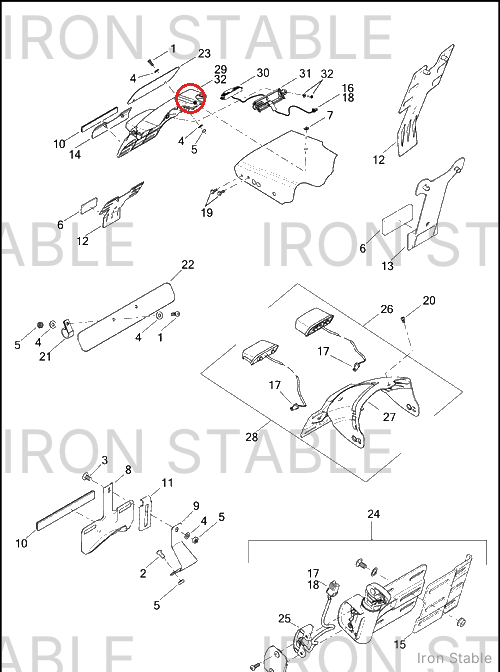 Harley-Davidson Bracket, T'lamp/Lic'se Plt