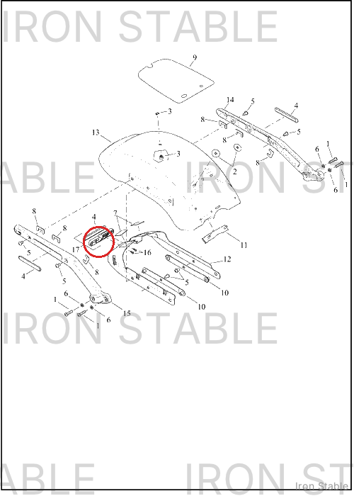 Harley-Davidson Bracket, Refl Mt, Center, Assembly