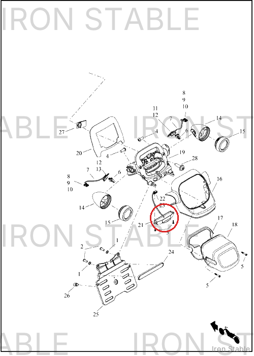 Harley-Davidson Light, Lic Pl, Assembly, Led